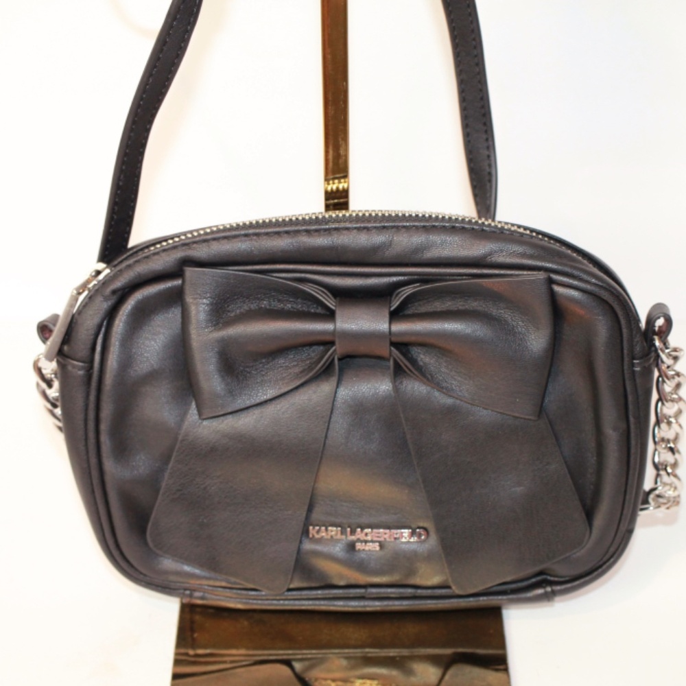 Karl Lagerfeld Leather Bow Crossbody